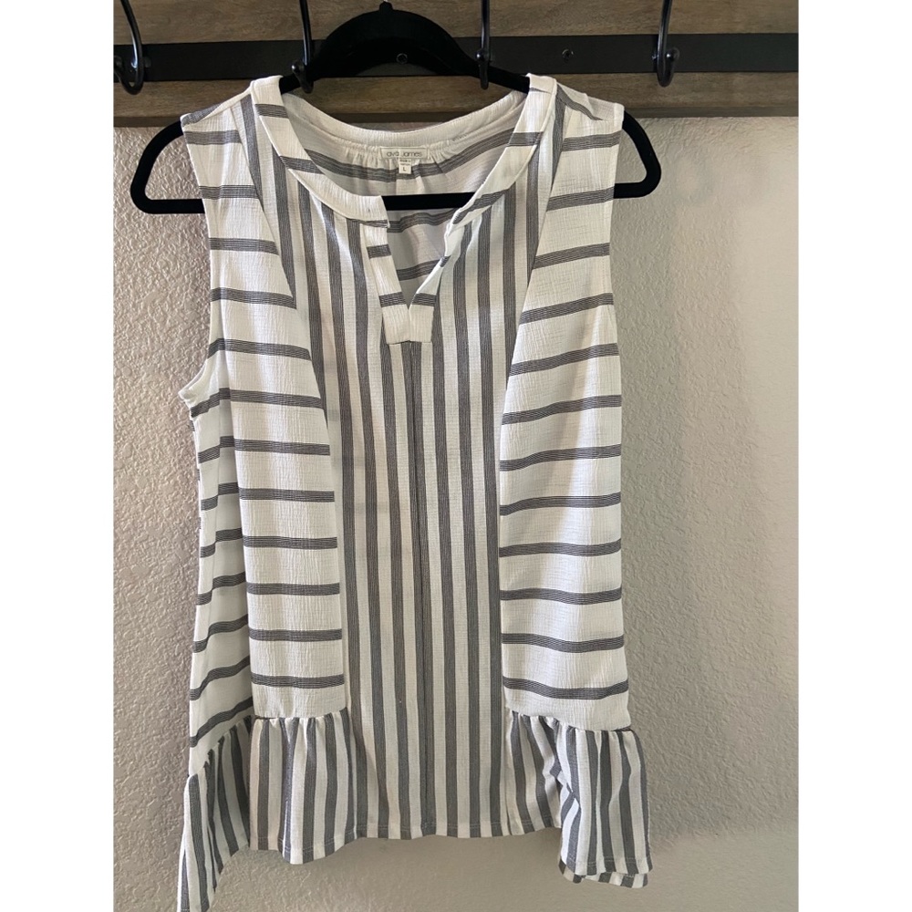 White & Black Blouse